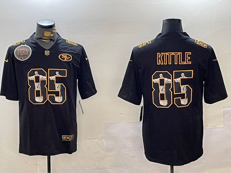 Men San Francisco 49ers #85 Kittle Black Fashion 2024 Nike Limited NFL Jersey style 4